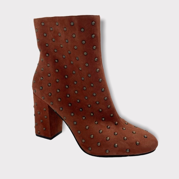 Lucky Brand Shoes - Lucky Brand‎ Wesson Rye Brown Suede Studded Ankle Boots 8.5